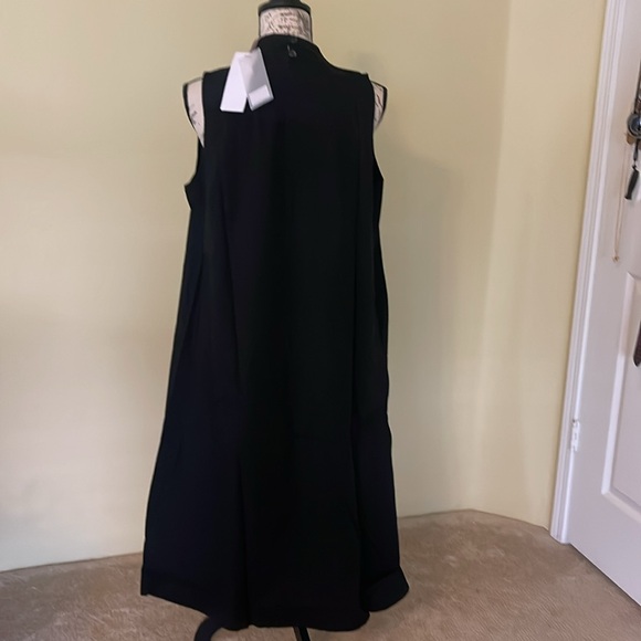 NWT Black Mock Neck Halter Cotton Dress – Size Large - Picture 2 of 4